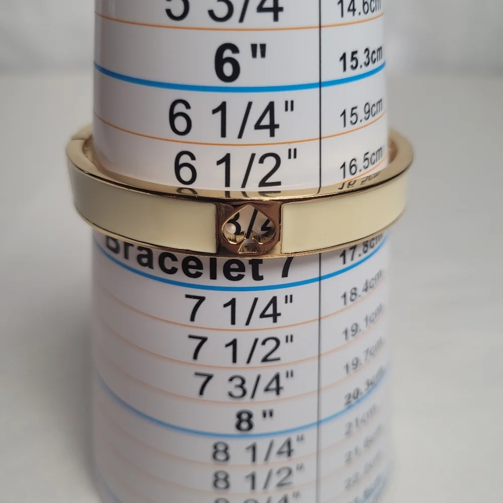 Kate Spade New York Spot The Spade Gold Tone Cream Enamel Hinged Bracelet - Picture 7 of 7